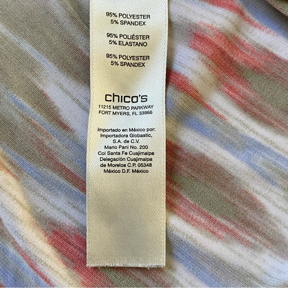 Chico's Easy wear Tank Top Size 2 12 Sleeveless Blouse Aztec Geometric Red Blue - Picture 13 of 15